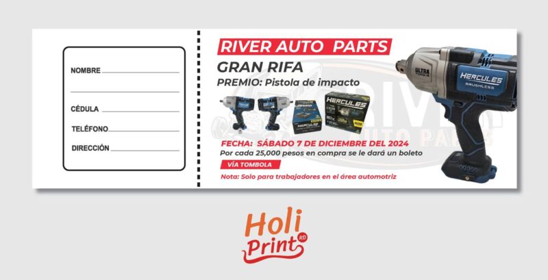 Subuj Rifa Boletos de Rifa - Holi Print RD
